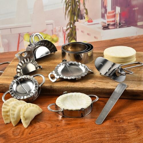 Portable Dumpling MakerStainless Steel Dumpling Mold and Dough Press Cutter Empanada Press Pie Ravioli Press and Dumpling Peeler