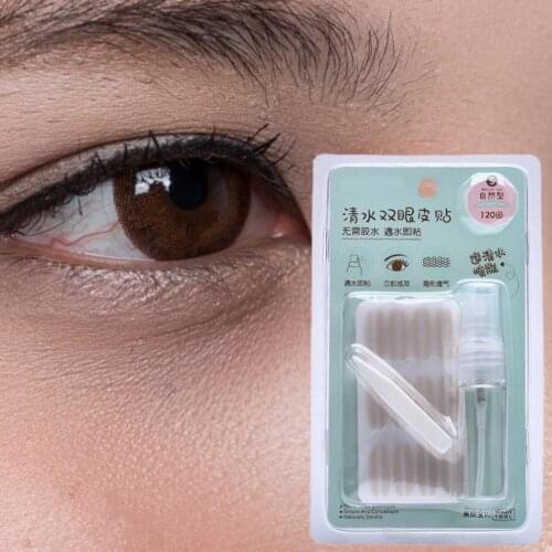 120 Pairs Eyelid Tape Self-Adhesive Lace Design None Woven Fabric Invisible Waterproof Double Eyelid Sticker Double Eyelid Tape