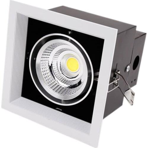 LukLoy 1 Head COB Grille light Mall Adjustable Illumination Direction Downlight Office Hotel LED Lighting Embedded Spotlight
