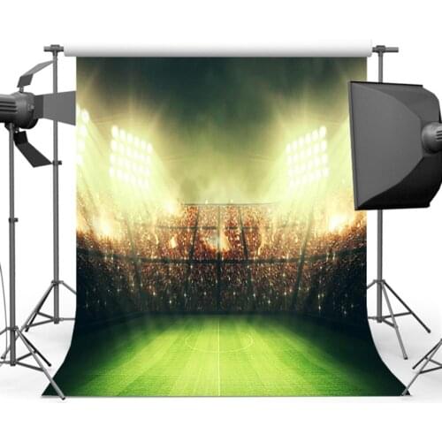 Mehofoto Football Field Glitter Background for Photography Soccer Field Backdrop for Photo Studio S-1167