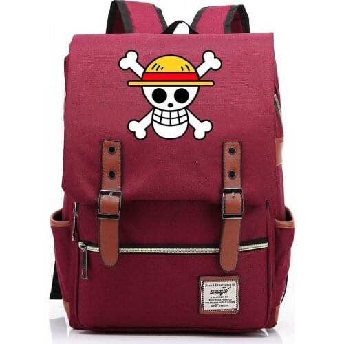 Cartoon One Piece Monkey D. Luffy Fashion Casual Oxford School Backpack Travel Camp Unisex Shoulders Bags