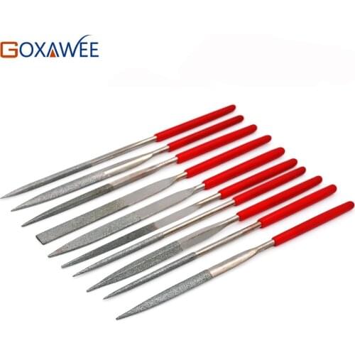 GOXAWEE 140mm Diamond Coated Mini Needle File Set Hand Tools for Ceramic Glass Gem Stone Hobbies and Crafts DIY Tools