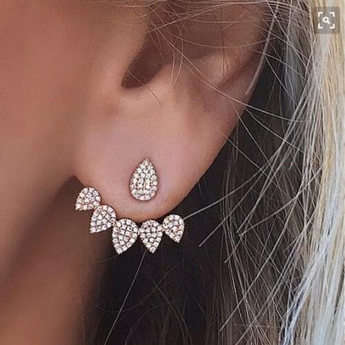 2020 New Crystal Flower Stud Earrings for Women Fashion Jewelry Gold Rhinestones Earrings Gift for Party Best Friend