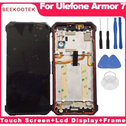 New Ulefone Armor 7 LCD Display And Touch Screen+Frame+Fingerprint Assembly Replacement For Ulefone Armor 7 and Armor 7E