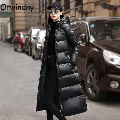 Orwindny Solid Black Winter Coat Women Slim Fashion Long Jackets High Street Outwear Parkas Cotton Padded Clothing Plus Size 4XL
