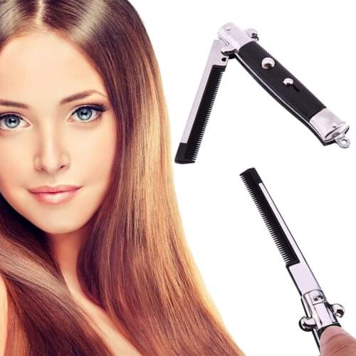 Portable Folding Stainless Steel Comb Beard Hairs Carding Tool Professional Hair Comb Salon Cut Comb Styling Stainless Steel
