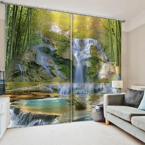 Waterfall curtains Luxury Blackout 3D Window Curtain For Living Room office Bedroom nature scenery curtains