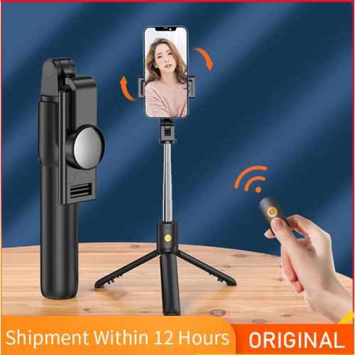 Wireless Bluetooth Selfie Stick Foldable Mini Tripod with Fill Light Shutter Remote Control for IOS Android