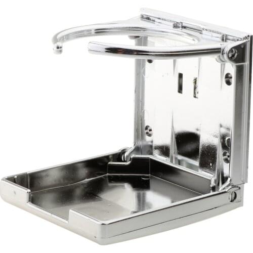 Folding Water Drink Cup Holder Marine Boat Truck Pool Foosball Table Silver