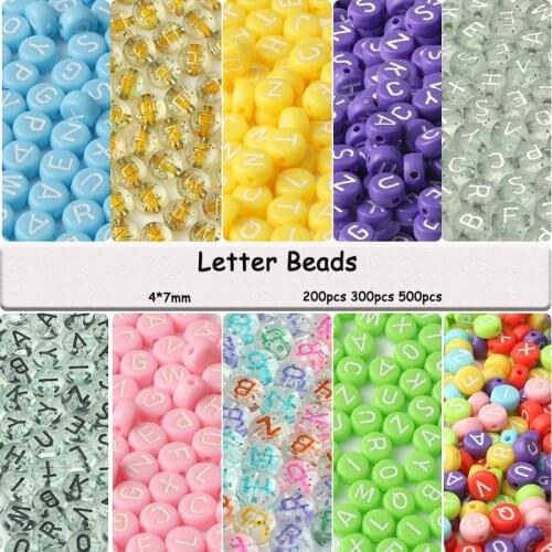 Mixed 26 Letter Acrylic Beads Round Flat Alphabet Colorful Cube Loose Spacer For Jewelry Making Handmade Diy Bracelet Necklace