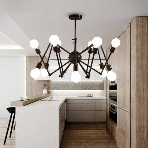 Mordern Nordic Retro pendant light Edison Bulb Lights fixtures lustre industriel iron Loft Antique DIY E27 Spider Ceiling Lamp