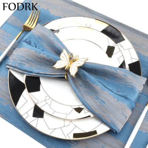 Wedding Napkin Cloth for Table Tablecloth Linens Disposable Novelty Product Dinner Decoration Printed Cotton Kitchen Dish Fabric