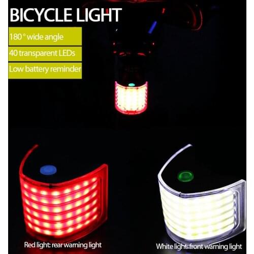 Mountain Bike Light LED Waterproof Bicycle Tail Light USB Recharge Night Riding Explosion Flash Warning Lights Bike Accessories
