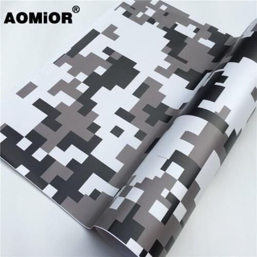 Black White Digital Camouflage Car Vinyl Wrap Film Roll Car Foil Sticker Sheet Bubble Free Bike Console Computer Laptop Skin