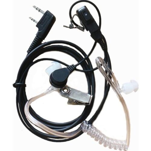 Security FBI Headset Covert Earpiece Acoustic Tube PTT W/Mic Clip For WOUXUN HYT Baofeng KENWOOD 2Pin Radio