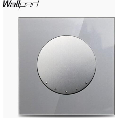 Wallpad L6 1 Gang Crossover Conmutador Intermediate Grey Crystal Glass Panel