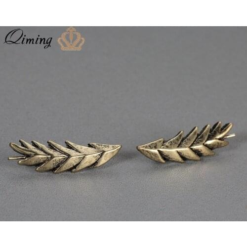 QIMING 2020 New Vintage Ear Cuff Ear Climber Pin Earrings Women Simple Boho Jewelry Gift Accessories