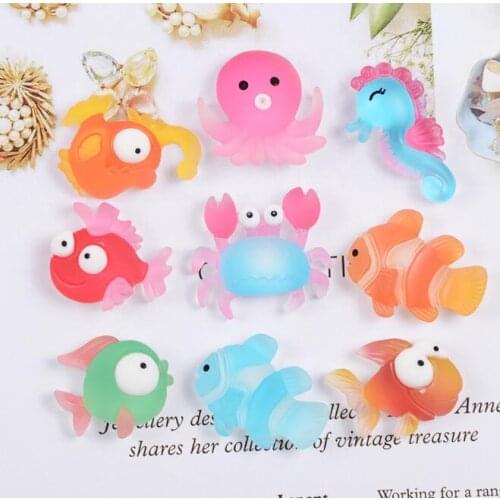 10pcs/lot Ocean Marine Style Animal Resin Accessories Kids DIY Crafts Material Cartoon Phone Case accessories