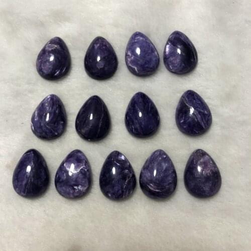 2pcs 100% Natural Charoite Bead Cabochon 15x20mm Pear Dop Bead Cabochon,Gem stone Jewelry,Bead Cabochon,Ring Face