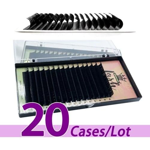 20case/lot Free sample 16rows 0.07 0.10 volume eyelash extension luxury 100% handmade korea super soft natural lash extensions