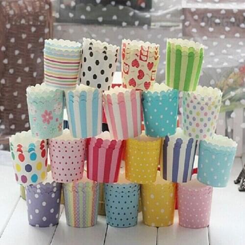 50pcs Paper Cake Cup Liners Baking Cup Muffin Cupcake Cases Baking Greaseproof Paper Cups Cake Packaging Tools