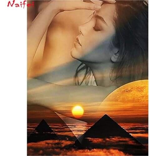 5D DIY Landscape 5D full square round Diamond Painting Diamond Embroidery Rhinestone Sunset Lovers Diamond Needlework