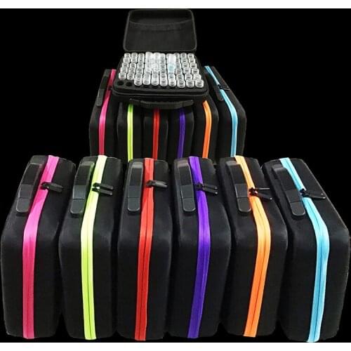 60 Bottles Diamond Painting Box Tool Container Storage Box Carry Case Holder Hand Bag Zipper Design Shockproof Durable