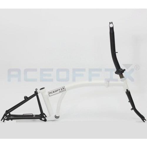 Aceoffix for Brompton Bike Frame 1 Set Panda Black and White Chrome Molybdenum Steel Folding Bike Frame