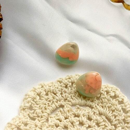 Bing Tu Geometric Clip On Earrings For Women Resin Earring Simple Water Drop Jewelry Green Purple Ear Cuff Earings orecchini