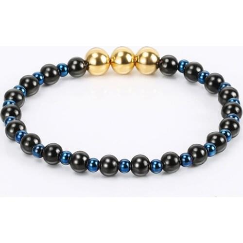 Bofee Natural Stone Beaded Bracelet Onyx Trendy Charm Hand Chain Chakra Healing Fashion Jewelry Gift Friend Love For Women Men