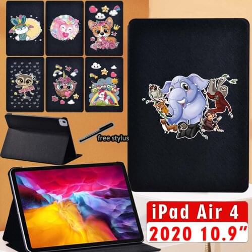 Ipad air 4 case PU Leather Tablet Stand Folio Cover For Apple IPad Air 4 10.9 Inch 2020 Ultra-thin Black Colors Case