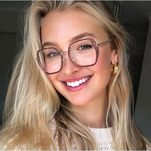 Decorative Glasses Woman New Fashion Square Transparent High quality Crystal Oversized Womens Glasses Frame Eyeglasses Oculos