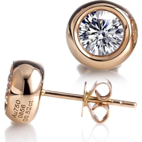 HPHT Lab Grown Diamond Stud Earrings 1ct * 2 DE VS-SI1 18K 14K Rose Gold Jewelry MS-103