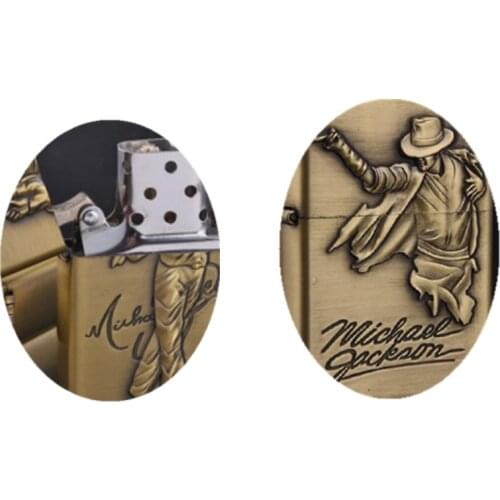 Classic Mike commemorative street stall kerosene gasoline Petroleum oil cheap cigarette lighter ( 1 random pattern no fuel )