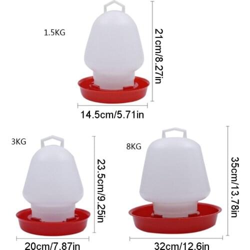 YYSD Round Bubble Chicken Drinking Fountain Device Hanging Cup Waterer Bowl Pet Poultry Water Drinker Household Pet Feeding