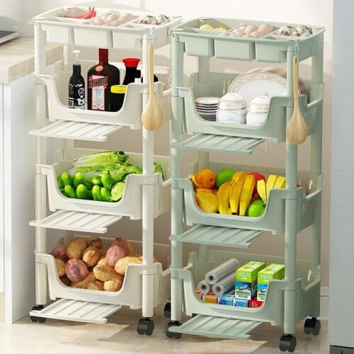 JOYLIVE Kitchen Vegetable Curtain Rack Organizer Accessories For Storage And Order Multi-layer Storage Shelves Seasoning 2021