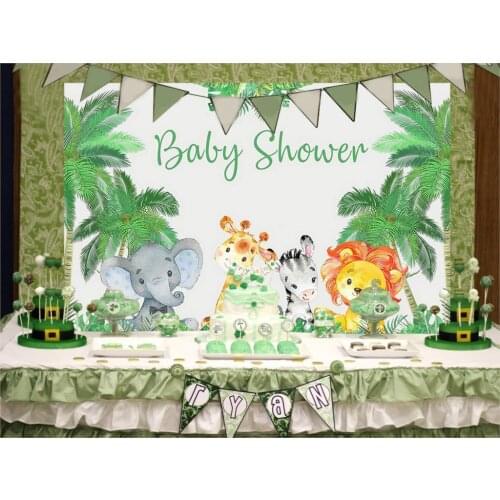 Sweet Baby Shower Party Backdrop Woodland Cute Watercolor Girl Boy Banner Birthday Portrait Background Poster Wall Decorations