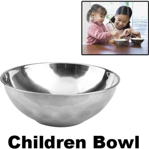 Stainless Steel Bowl Anti-Rust Smooth Rolled Edge Resistant Safe Kids Bowls AUG889