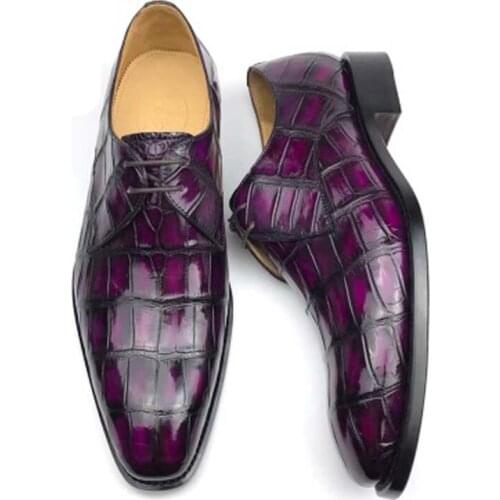 Chue Genuine crocodile leather Business men shoes men Low help crocodile Round head with men shoes