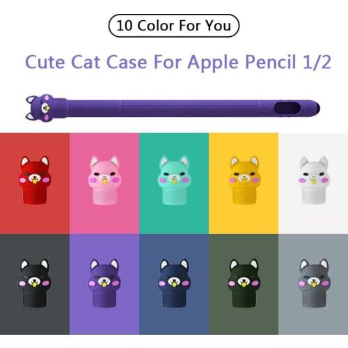 Soft Cute Cat Silicone Case For Apple Pencil 1 2 Compatible For iPad Tablet Touch Pen Stylus Protective Sleeve Cover Coque