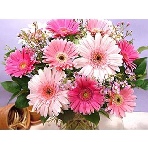 Flower DIY 11CT Cross Stitch Embroidery Kits Craft Needlework Set Cotton Thread Printed Canvas Home Decoration Dropshipping