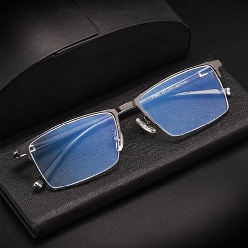 Ultralight Titanium Alloy Myopia Glasses Male Business Casual Half-Frame Glasses Frame Optical Prescription Glasses Frame P9832
