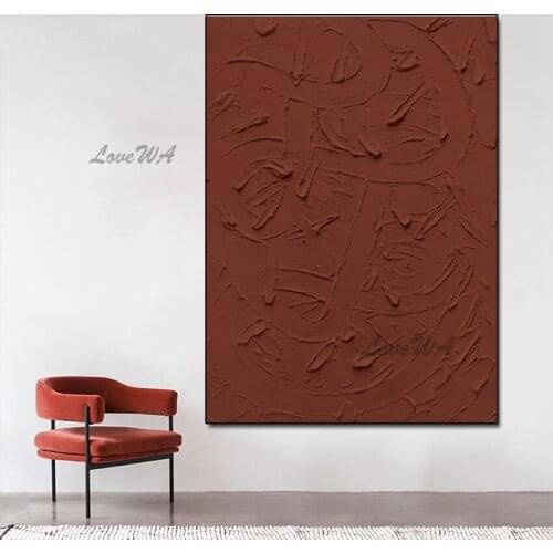 Simple Hand Painted Solid Color Abstract Knife Oil Painting On Canvas Modern Home Decoration Picture For Living Room No Framed