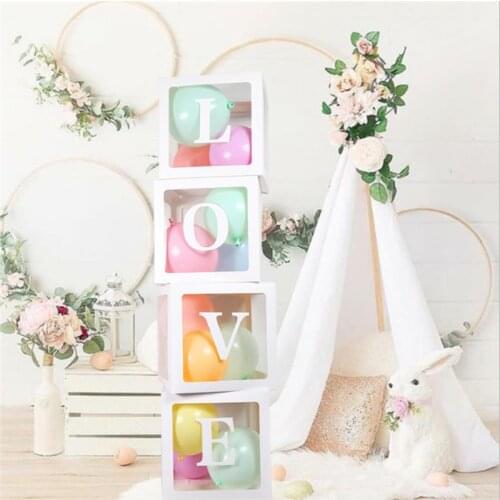 Transparent Balloon Box Wedding Birthday Party Decoration Baby Shower Boy Girl Kids 1st Birthday Gifts Box Baby Shower Supplies