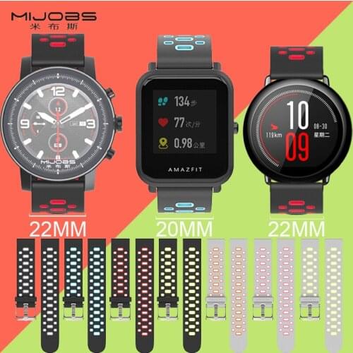 For amazfit strap Colorful Silicone Xiaomi Amazfit Bip Replacement Smart Watch Sports Watch 2 Accessories 20MM/22MM Watch strap