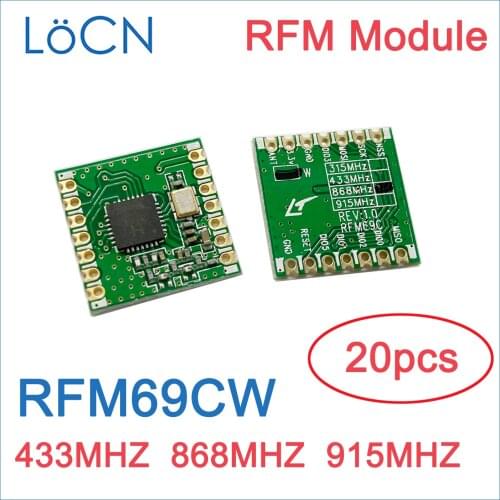 RFM69CW 20dBM 433MHZ 868MHZ 915MHZ RFM69 RFM69C RF Wireless transceiver module radio 20PCS