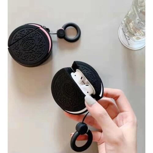 Oreo Milk Chocolate Biscuit Wireless Bluetooth Earphone Case for AirPods 1 2 pro Cute 3D Soft Silicone Headset Coque Cover
