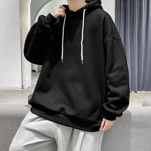 Womans Sweatshirts Solid 12 Colors Korean Female Hooded Pullovers 2021 Cotton Thicken Warm Oversized Hoodies Women