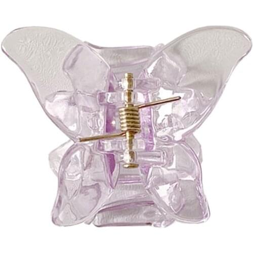 Cute Transparent Butterfly Acrylic Alloy Purple Pink Brown Grey Champagne Blue Hair Claws Jaw Clips Headwear for Women
