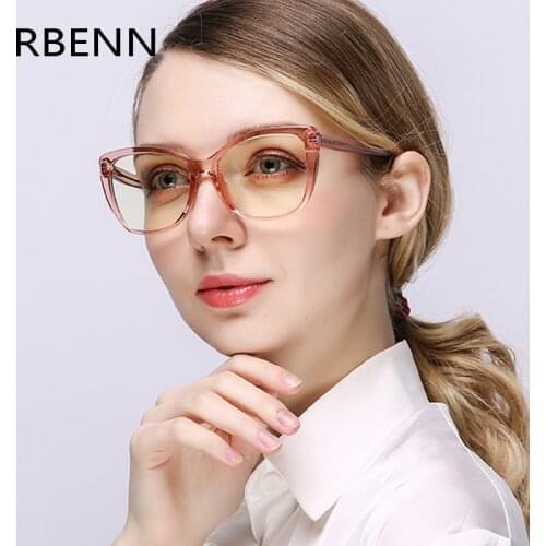 RBENN 2020 NEW Women Anti Blue Light Computer Glasses TR90 Frame Cat Eye Blue Light Blocking Gaming Glasses Anti Glare UV400